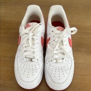 Nike Air Force 1 White and Pink Sneakers- sz 9.5